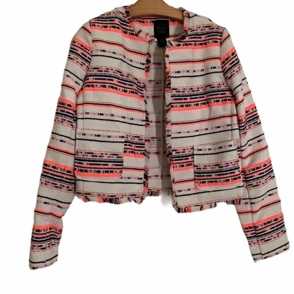 Belle Vere by Anthro Tweed Fringe Crop Jacket - Picture 1 of 3